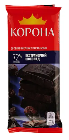 Шоколад Корона екстрачорний 85 г